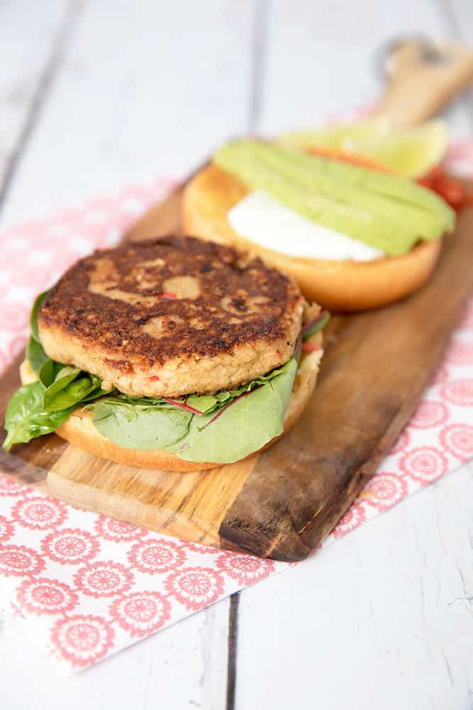 Open Salmon Burger