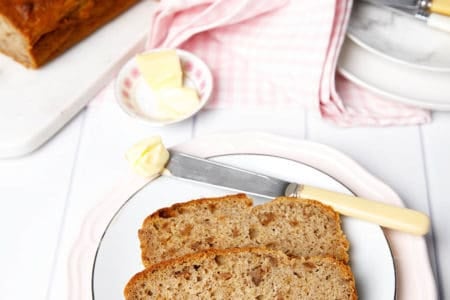 Banana Bread Loaf on a plate