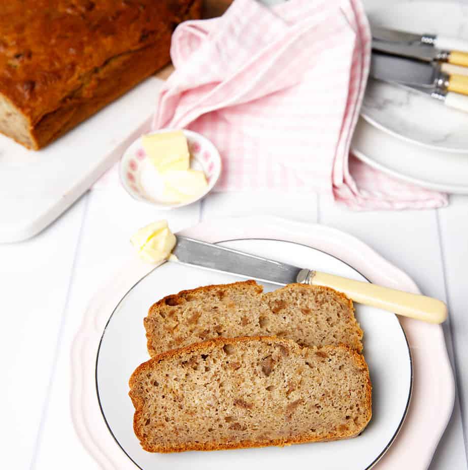 Banana Bread Loaf on a plate