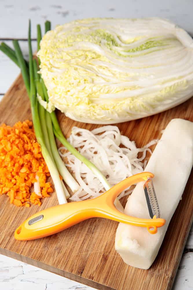 Kimchi Ingredients ready for chopping & brining