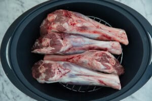 Lamb shanks arranged in the Varoma.