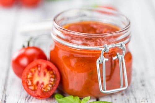 Thermomix Pasta Sauce in a glass preserving jar