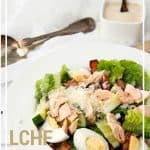 Salmon Caesar Salad - 30min Decadent Weeknight Meal - You will never order Caesar Salad at a cafe after making this super delicious, Salmon Caesar Salad. The flavours work perfectly for a healthy LCHF Keto meal. #Thermomix #caesarsalad #salmon