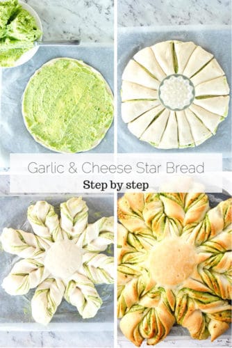 cheese garlic bread star – a fancy pull apart recipe