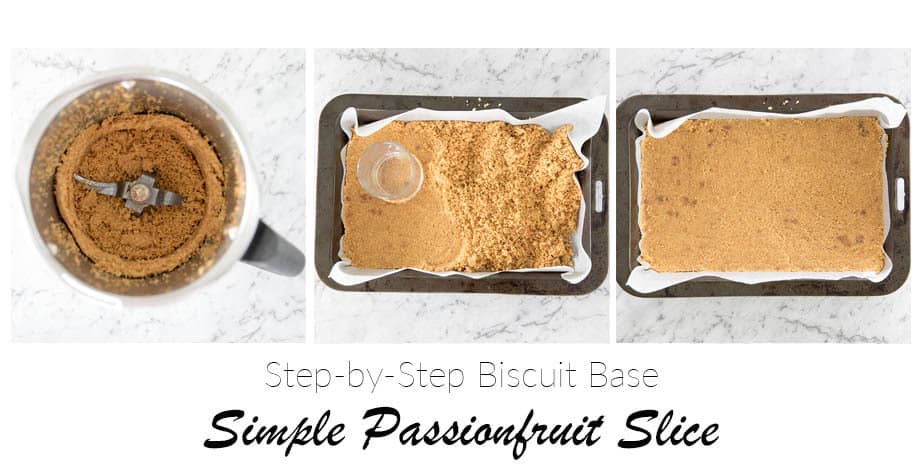 3 images in Step by Step process to making a Biscuit base