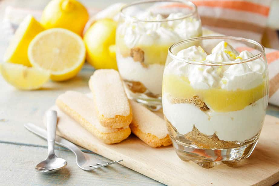 Lemon curd trifle with mascarpone and meringue