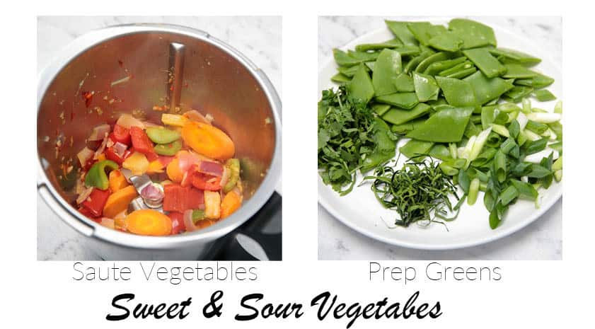 2 images that show the vegetables in stir fry