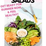 Pinterest Titled Image Healthy Salads, Poke Bowl on a white background