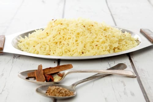 Saffron Butter Rice from an Indian ThermoKitchen Cookbook