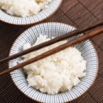 Overhead Cooked Sushi Rice Bowl