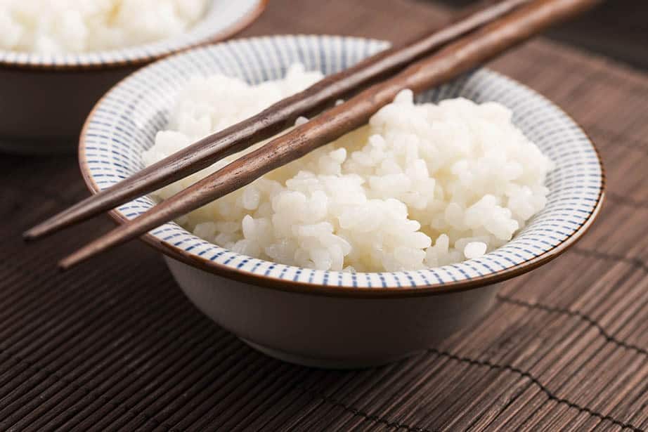 Overhead Cooked Sushi Rice