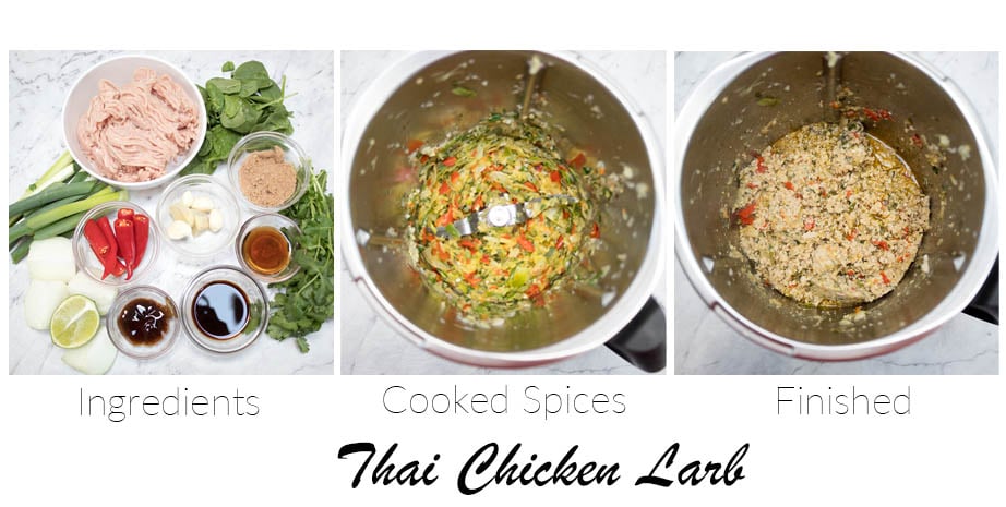 3 step pictorial how to make chicken larb