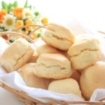 Fluffy Scones on white crockery and white background