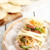 Char Siu Bao Bun filled with salad and pork