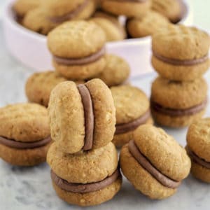 Homemade Kingston biscuits on background and in a bowl