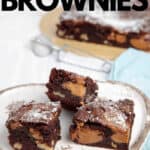 Chocolate Caramel Brownie -My gooey Thermomic brownie has everything you could want in a decadent dessert! The ultimate dense, brownie recipe, with explosions of caramel and crunchy walnuts.