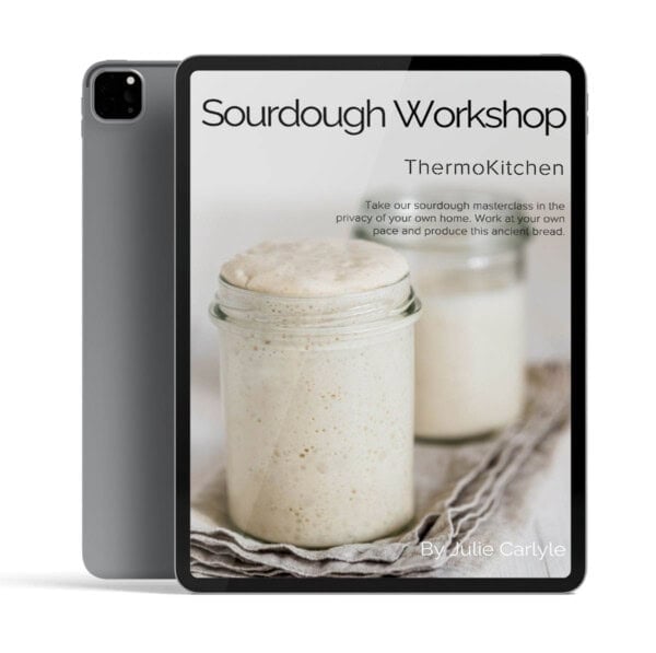 Spourdough workshop ebook a masterclass, iPad and cover