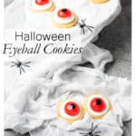 Titled Image showing cookies made to look like eyeballs for Halloween