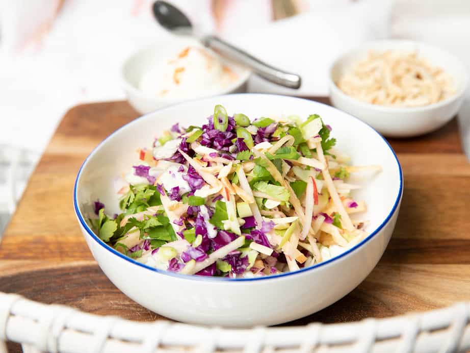 Apple Thermomix Coleslaw with lime Aioli.