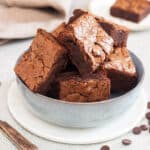 Thermomix Brownie in bowl on neutral background