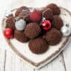 Rum Balls on a heart plate