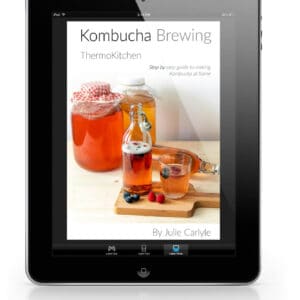 Kombucha Brewing ebook shown on an iPad