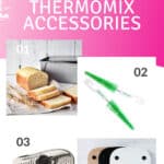 Pinterest pin saying 8 must have accessories for the Thermomix and showing some items