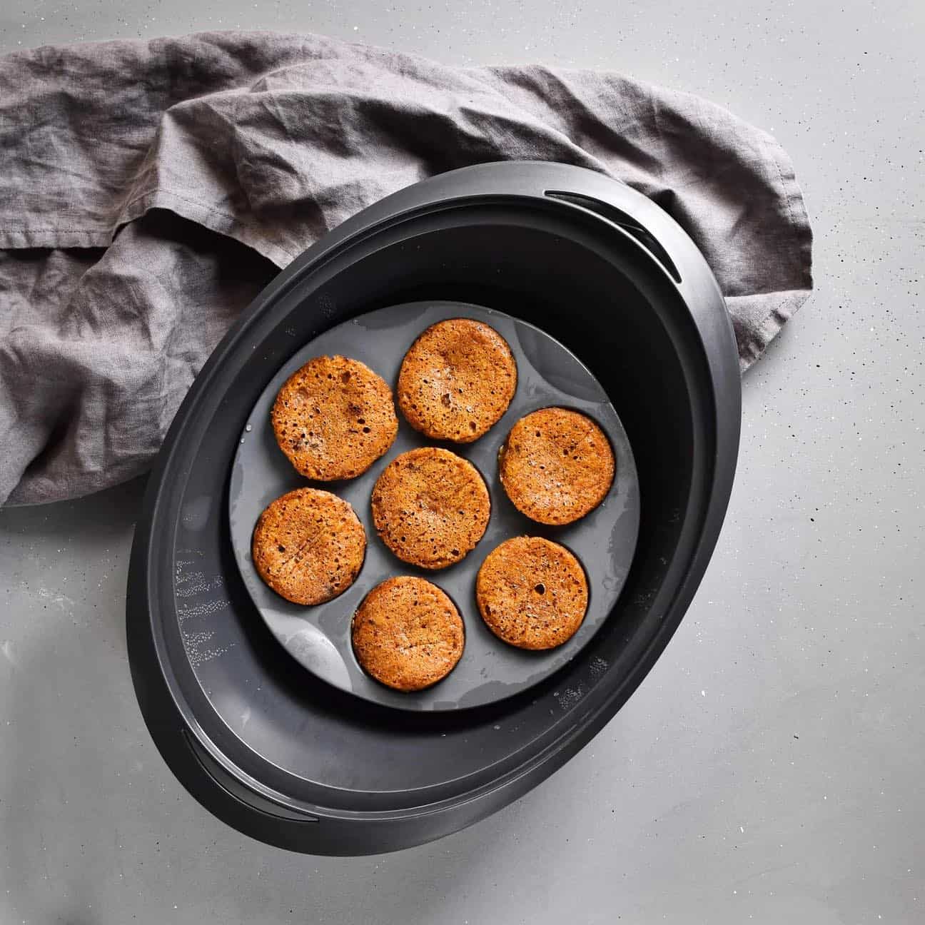 Silicone muffin pan in the Varoma