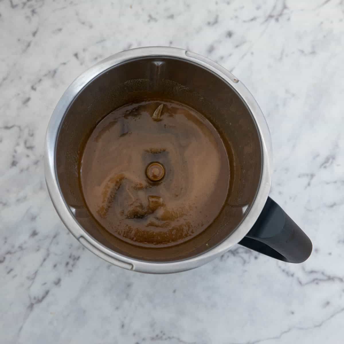 Finished Caramel Sauce in the Thermomix Bowl. Progress Shot