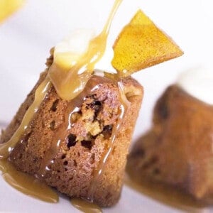 Sticky date pudding with caramel sauce square image