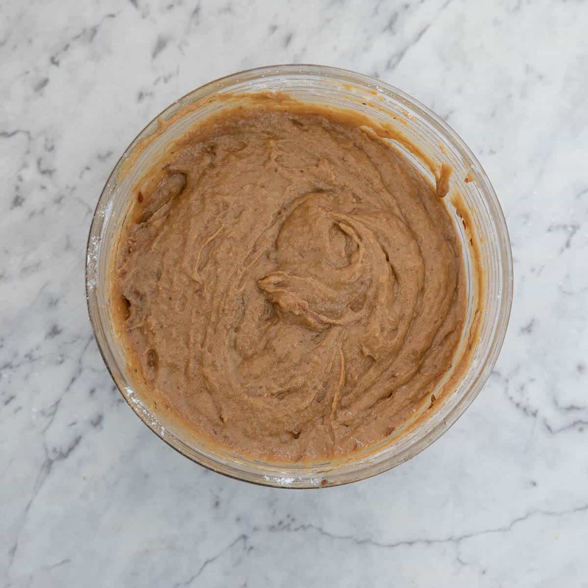 Sticky Date Pudding Mixture combined, progress shot.