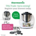 Thermomix TM5 Trade Up Sale flyer with deal details and image of Thermomix