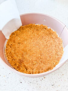 pressed biscuit base in a sprigform tin.