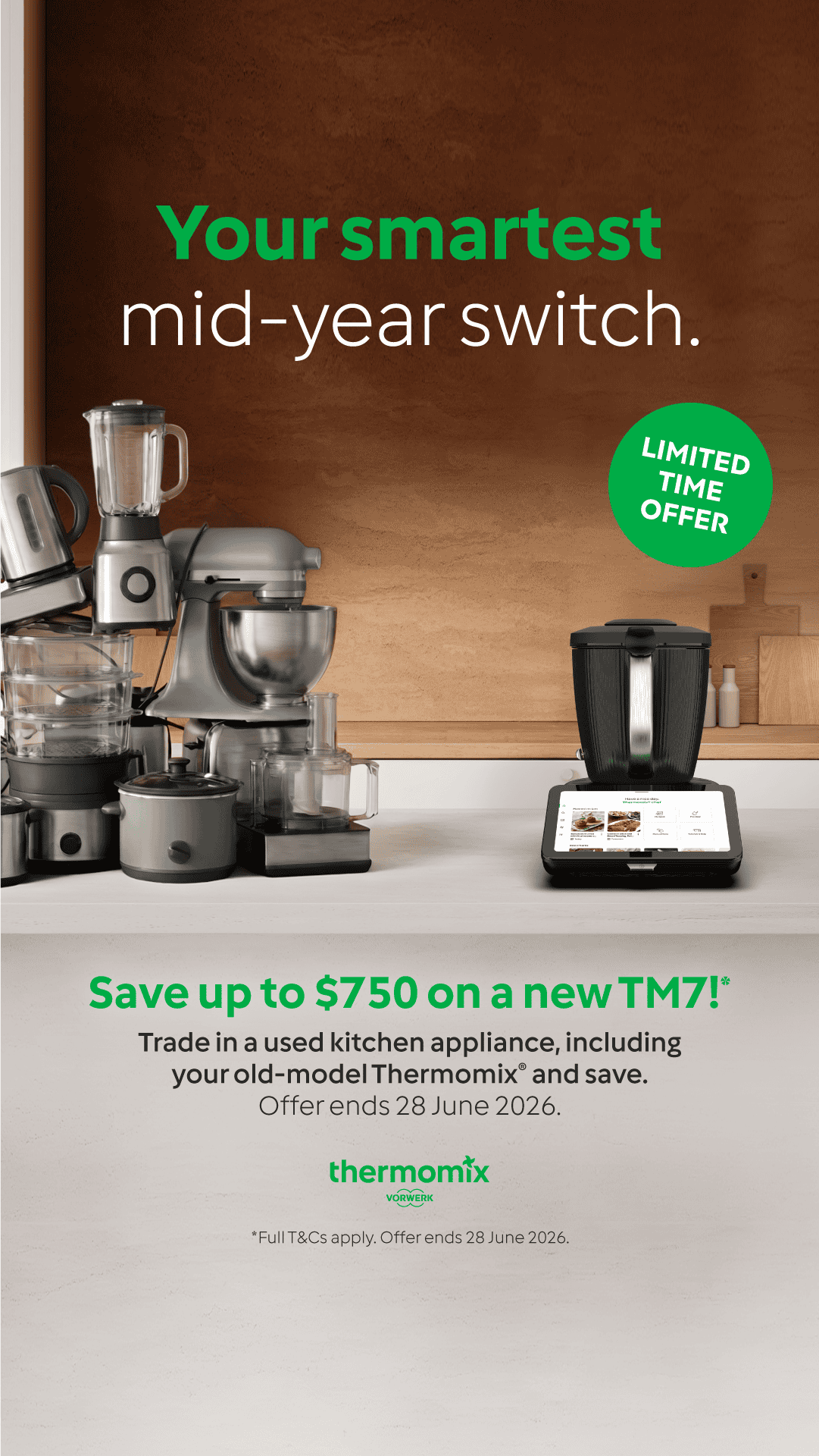 Picture of a TM7 with other machines and a Trade up offer