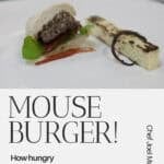 Mouse Burger Info graphic with words and the chef details