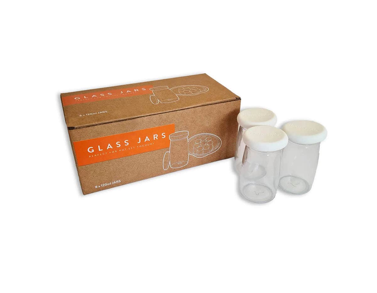 Glass Yoghurt pots in a box