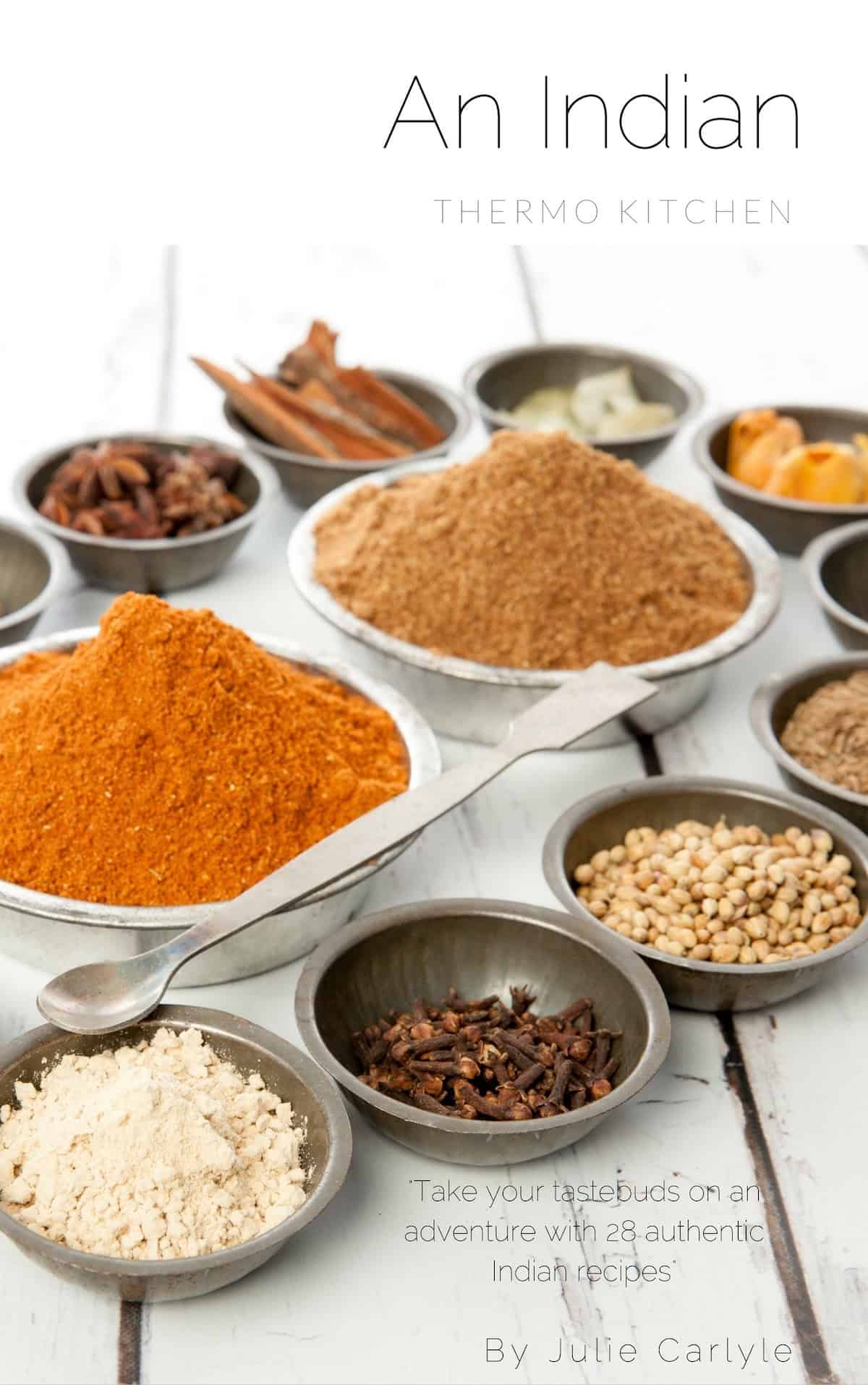 Thermokitchen Indian Cookbook front page on white background